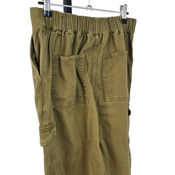 Oak + Fort Womens High Rise Cargo Utility Straight Leg Pants  Size Medium Green - Picture 5 of 8